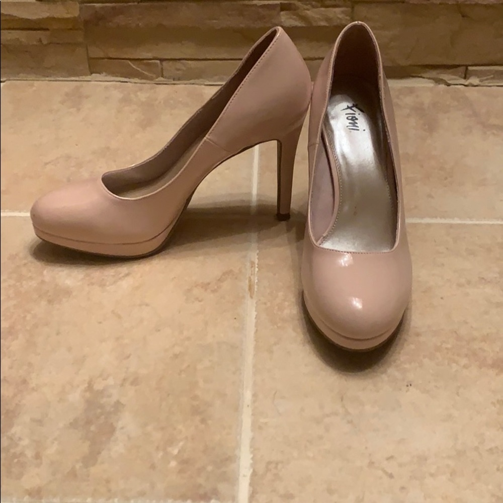 Pale pink high heels